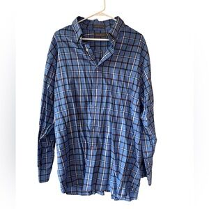 Daniel Cremieux Blue and Black Plaid Button Down Shirt - men’s XL extra large